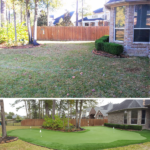 Before And After Artificial Grass Installation On A Golf Course